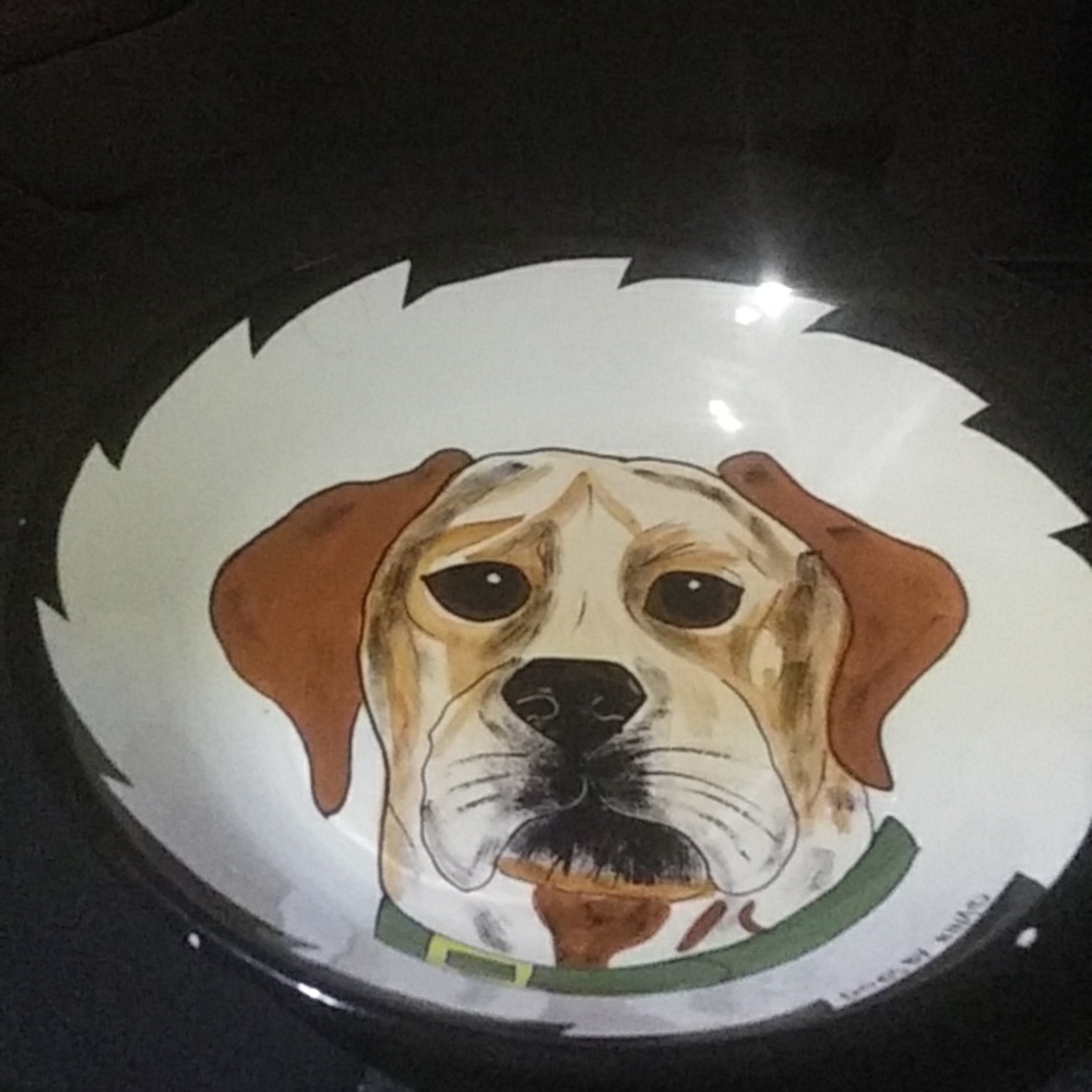 Dog Bowl/Signed Nina/ Copyright